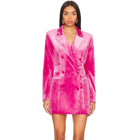 Revolve: Good American Velvet Exec Blazer Dress - Picture 1 of 3